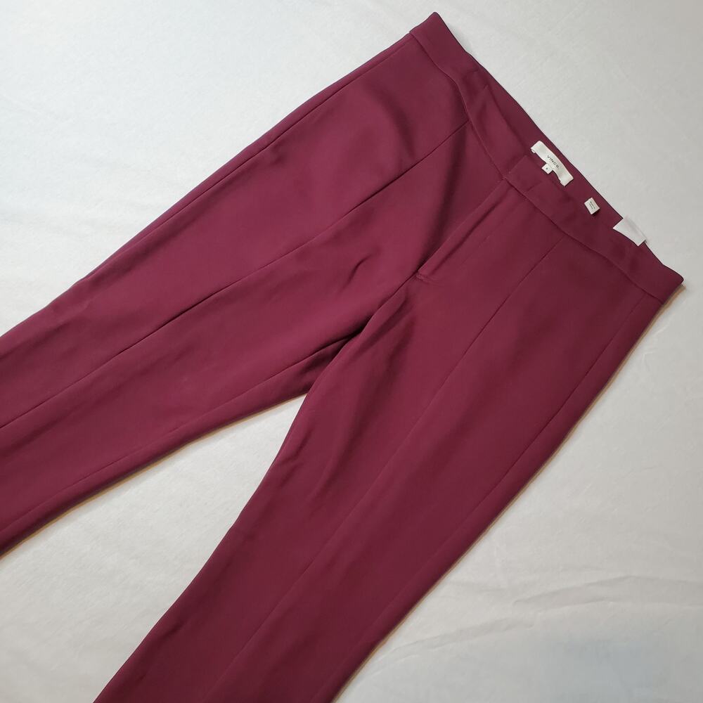 Vince Women's Size 8 Stove Pipe Cropped Stretch Pants Burgundy V077921498